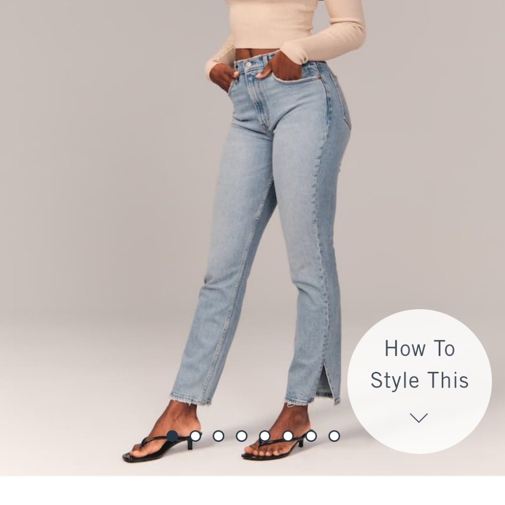 Abercrombie and fitch curve love 90s ultra high rise straight jeans
